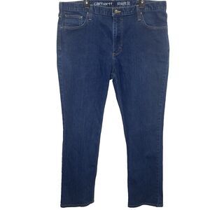 CARHARTT Jeans Rugged Flex Straight Fit Denim Mens Size 40x32 Dark Wash Blue